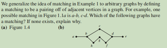 Graph Matching Explained Solved We generalize the idea of matching in Example 1 to | Chegg.com