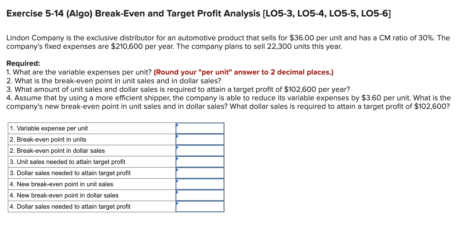 Solved exercise 5 1 algo the effect of changes in sales chegg
