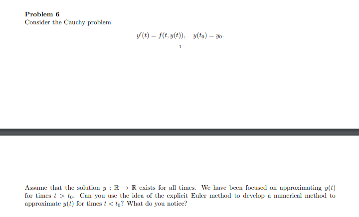 Solved Problem 6 Consider the Cauchy problem 7' (t) = f(t, | Chegg.com