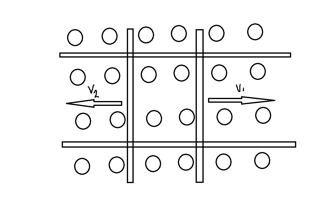 Solved Two moving rods of equal lengths (1.00 m) are moving | Chegg.com