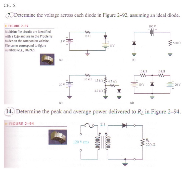 Solved CH. 2 7.Determine The Voltage Across Each Diode In | Chegg.com