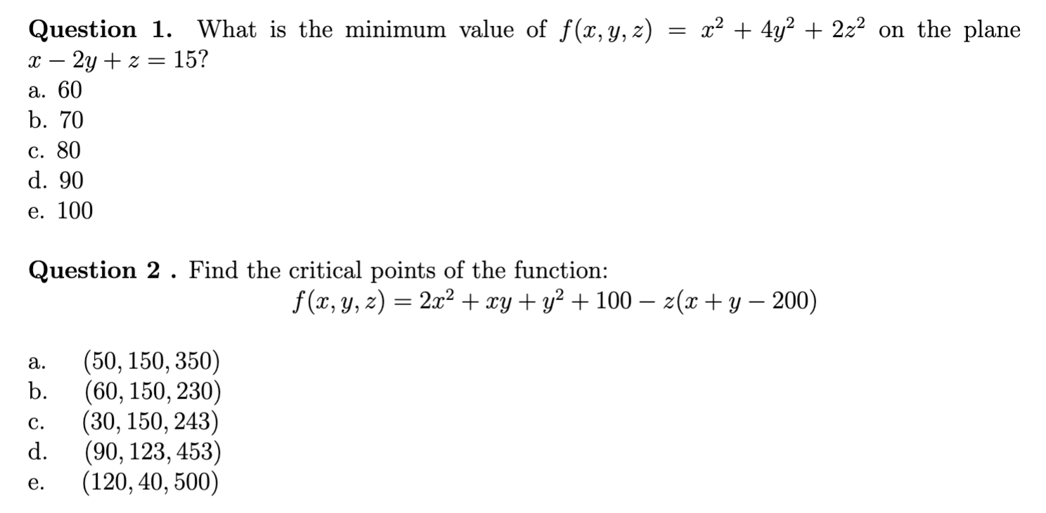 Solved X2 4y2 2z2 On The Plane Question 1 What Is The Chegg Com