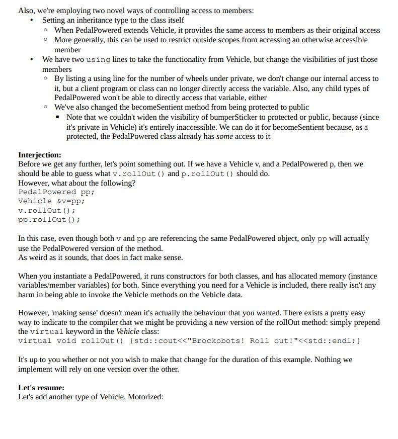 Solved Inheritance We're going to start by looking at | Chegg.com