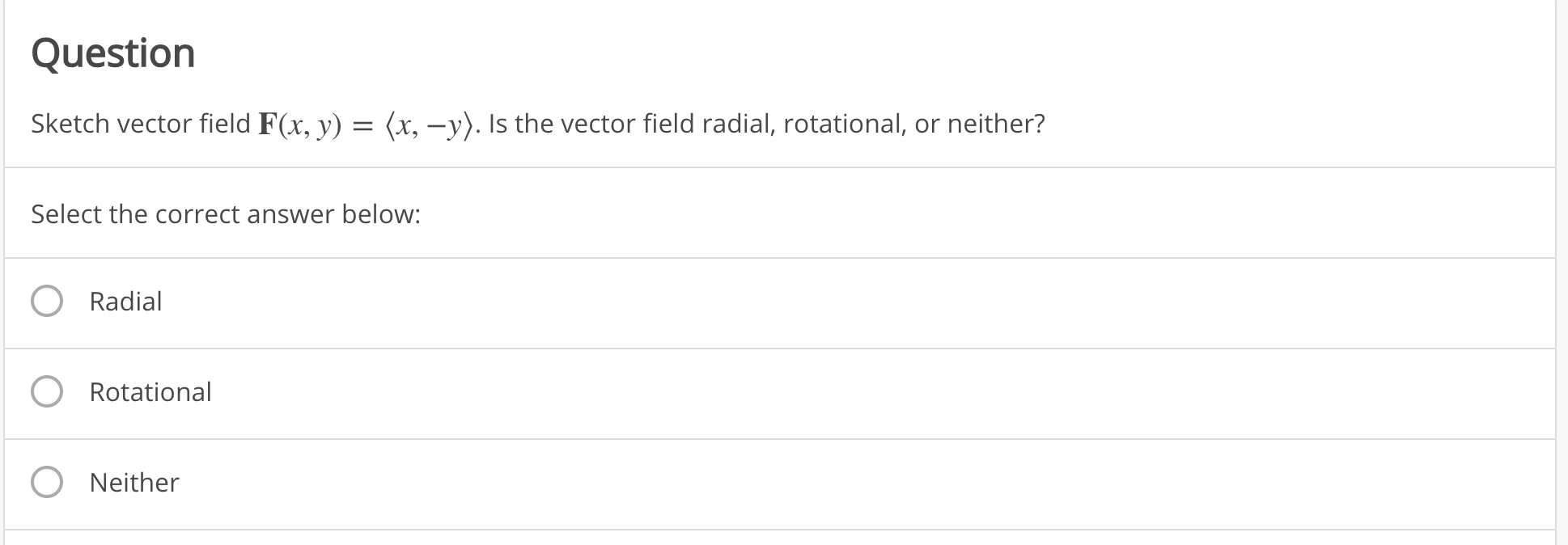 Radial Vector Field