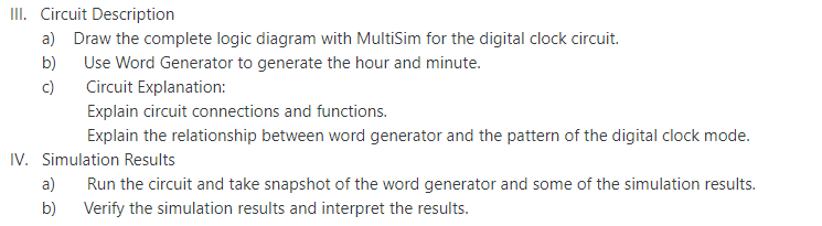 Design a digital clock circuit, which includes | Chegg.com