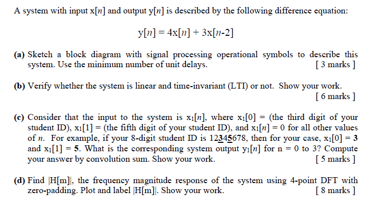 Solved A system with input x[n] and output y[n] is described | Chegg.com