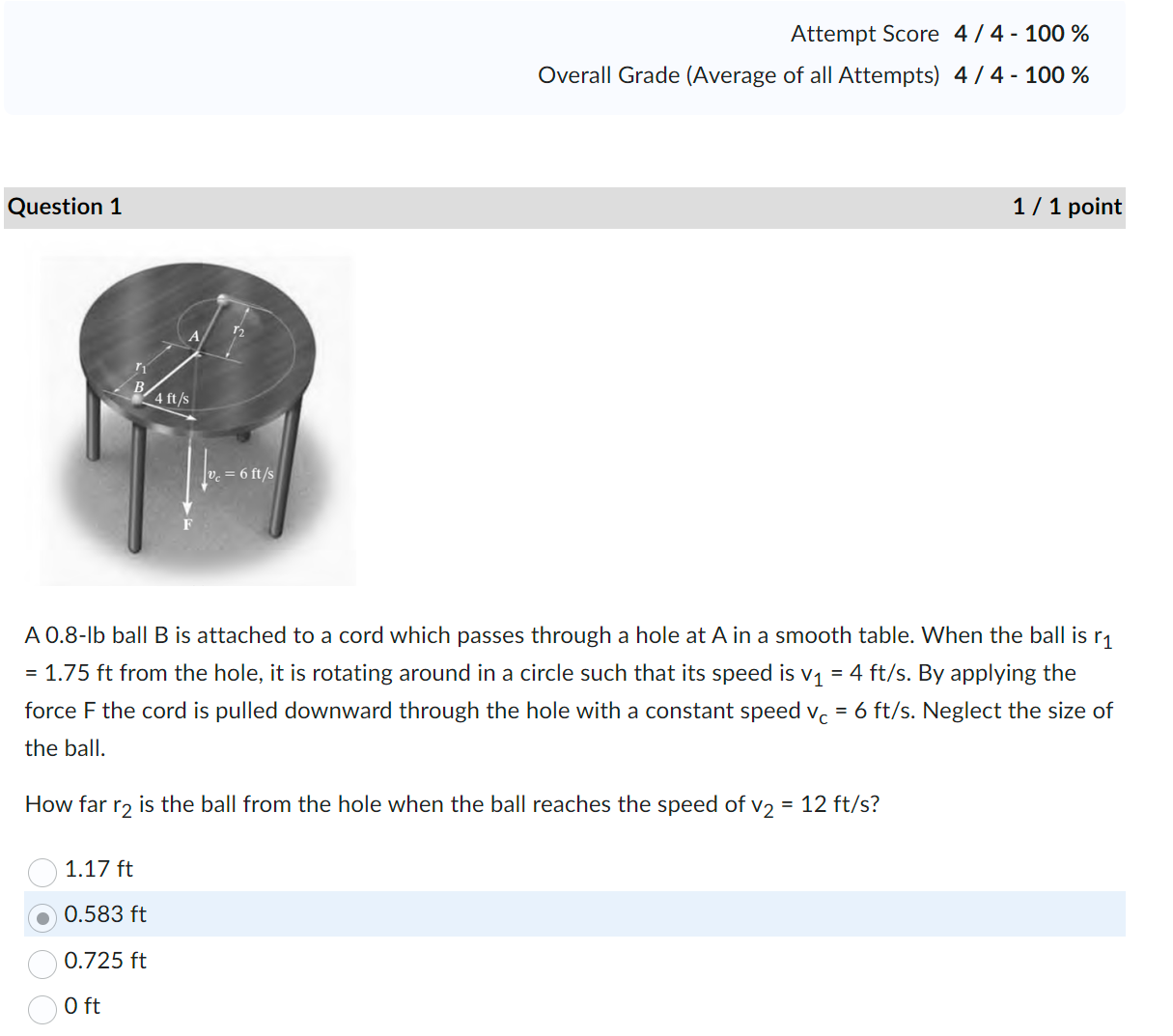 Solved Question 111 ﻿pointA 0.8- ﻿lb Ball B Is Attached To A | Chegg.com