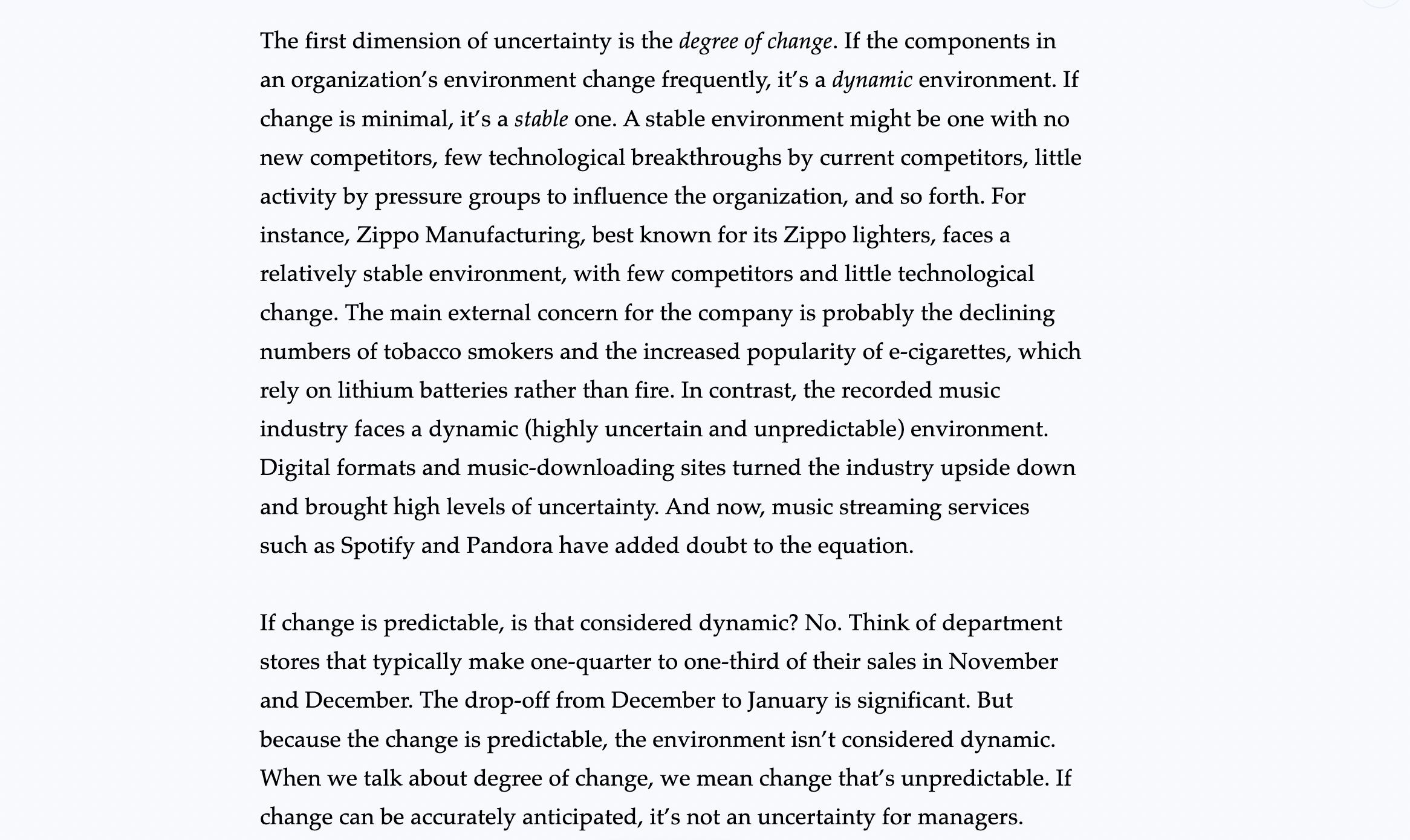 The first dimension of uncertainty is the degree of | Chegg.com