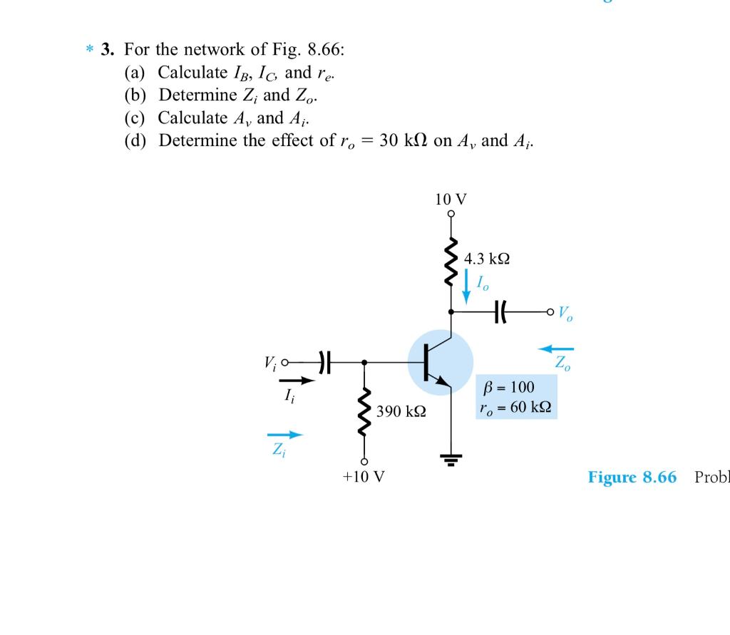 Solved * 3. For The Network Of Fig. 8.66: (a) Calculate 1b, | Chegg.com