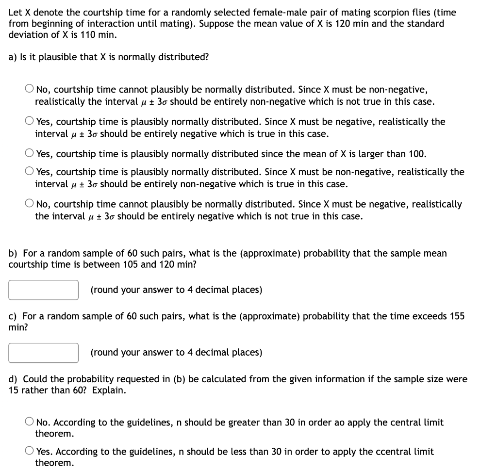 Solved Let X Denote The Courtship Time For A Randomly | Chegg.com