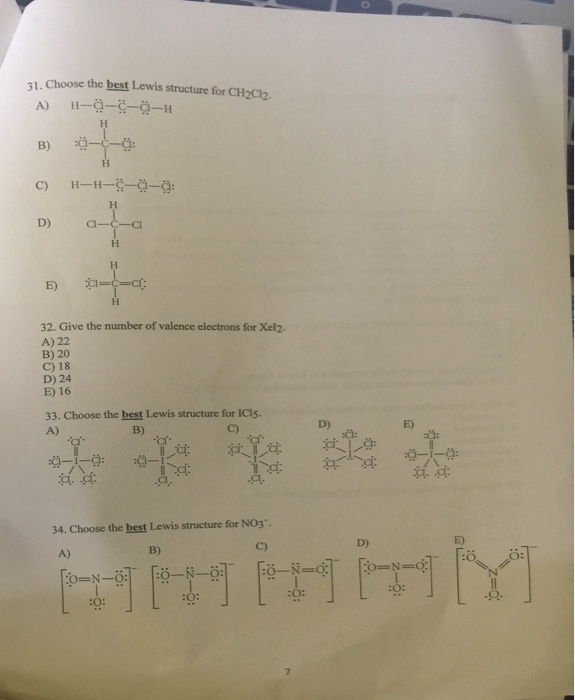 Choose The Best Lewis Structure For Ch2cl2