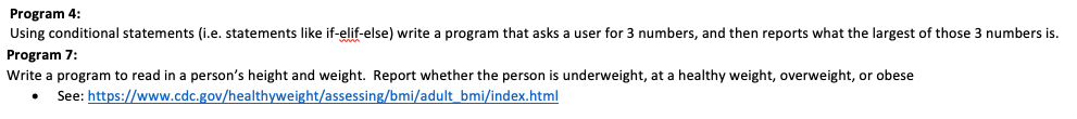 Solved Program 4: Using conditional statements (i.e. | Chegg.com
