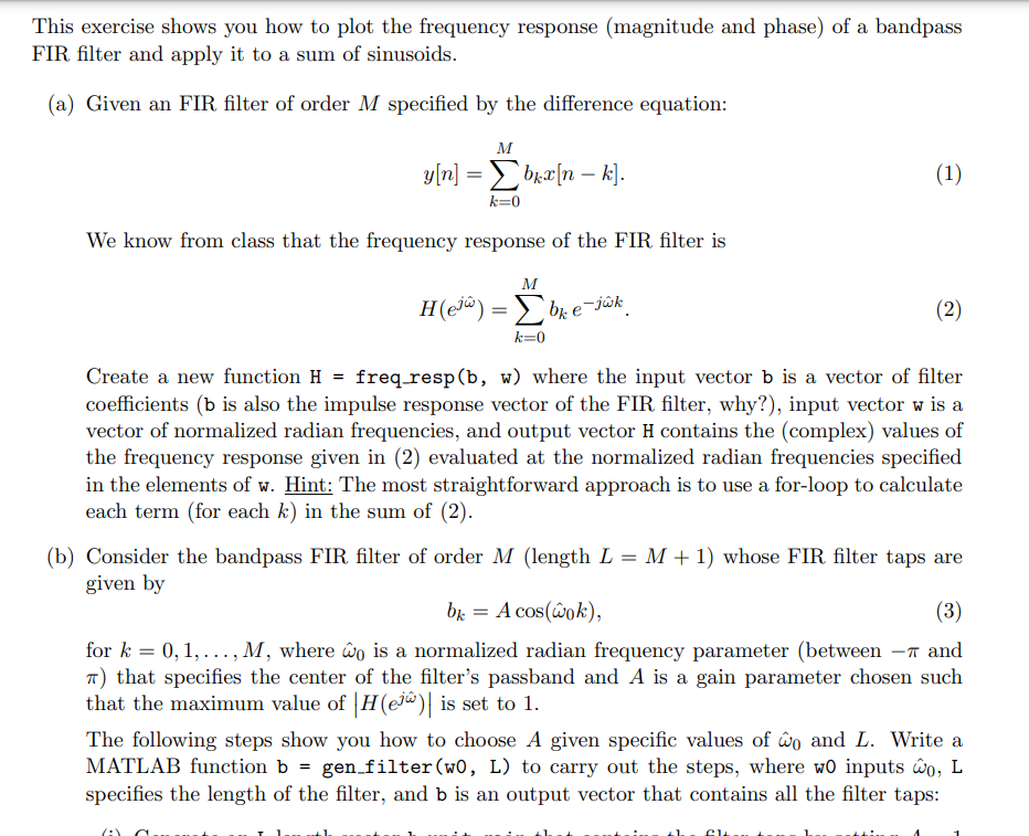 ***MATLAB CODE: ALL PARTS ARE RELATED AND THE CODE IS | Chegg.com