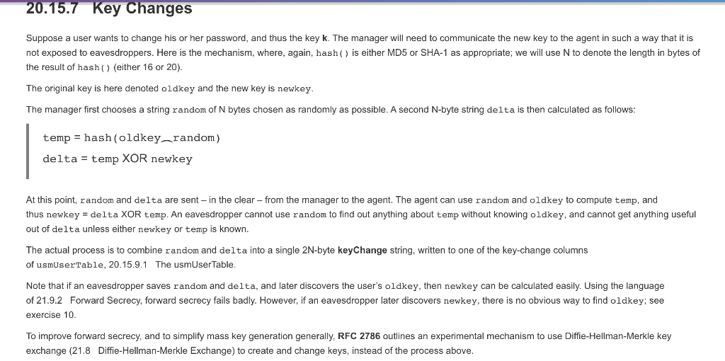 Key Change Example Solved In the key change operation of 20.15.7 Key Changes, | Chegg.com