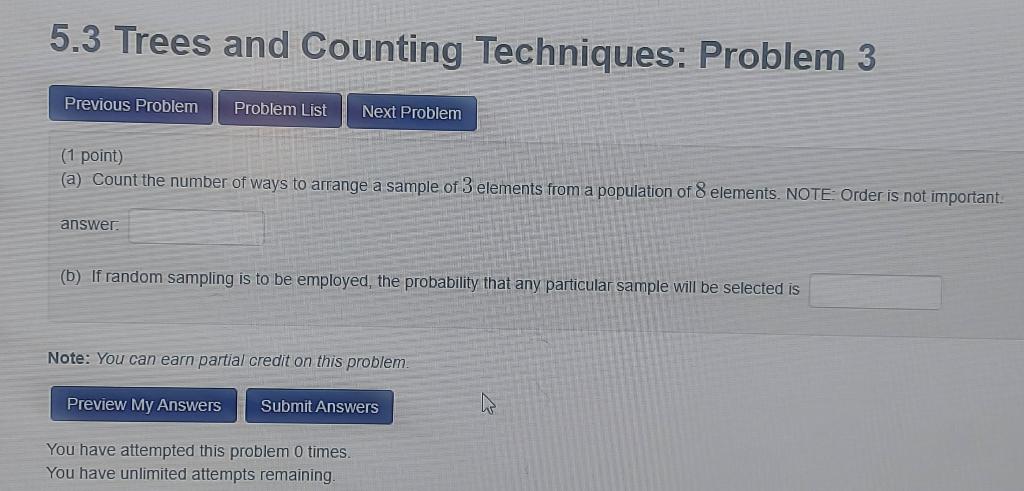 Solved 5.3 Trees and Counting Techniques: Problem 3 | Chegg.com