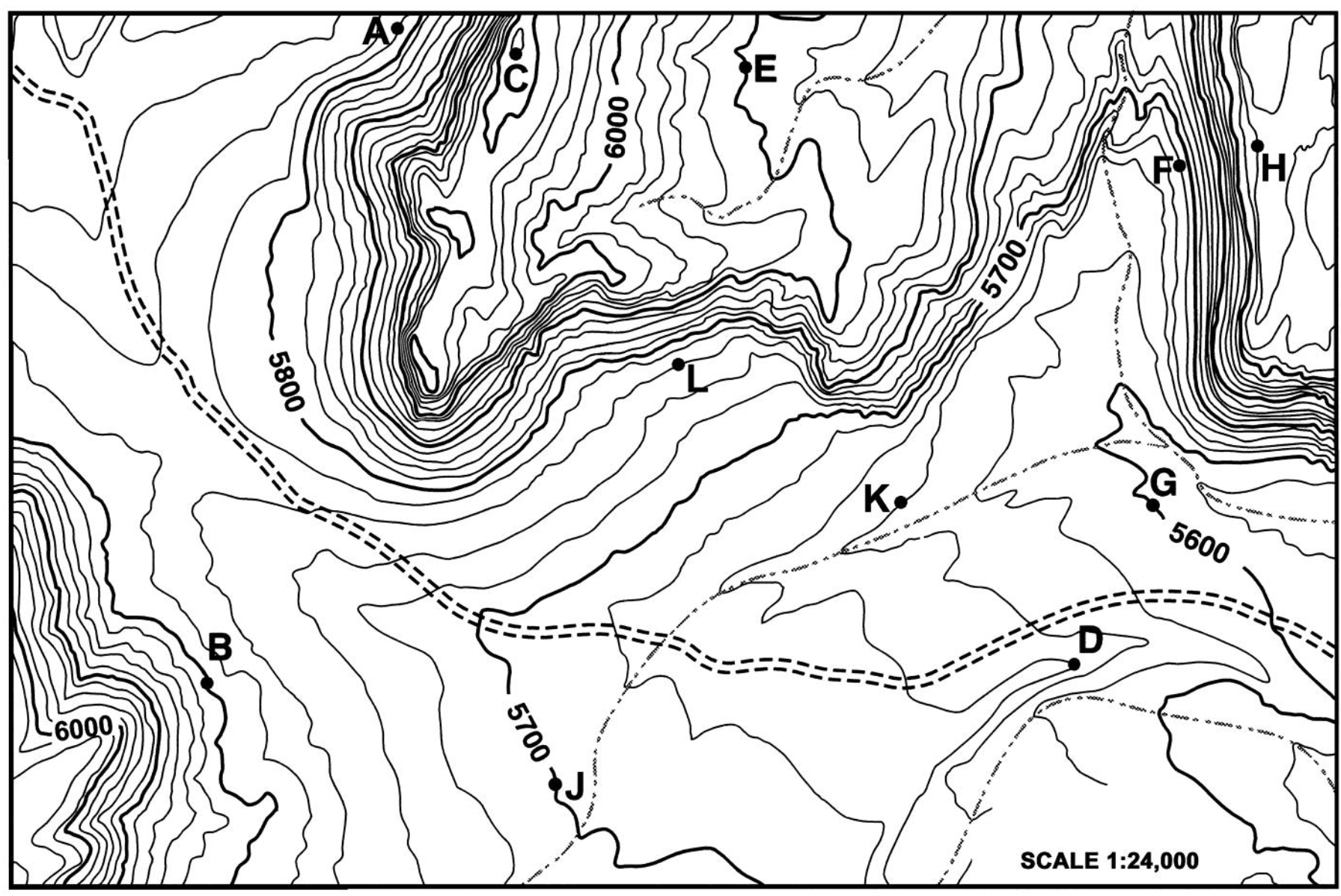 Solved Q1. What is the contour interval (in feet) on the | Chegg.com