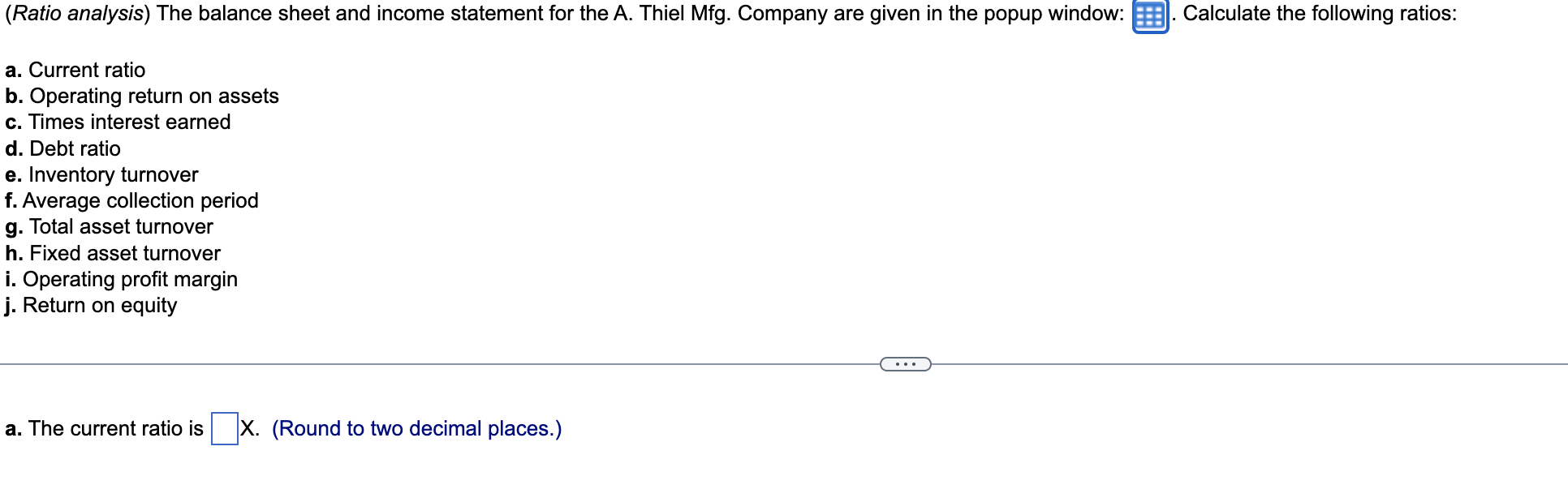 Solved (Ratio Analysis) The Balance Sheet And Income | Chegg.com