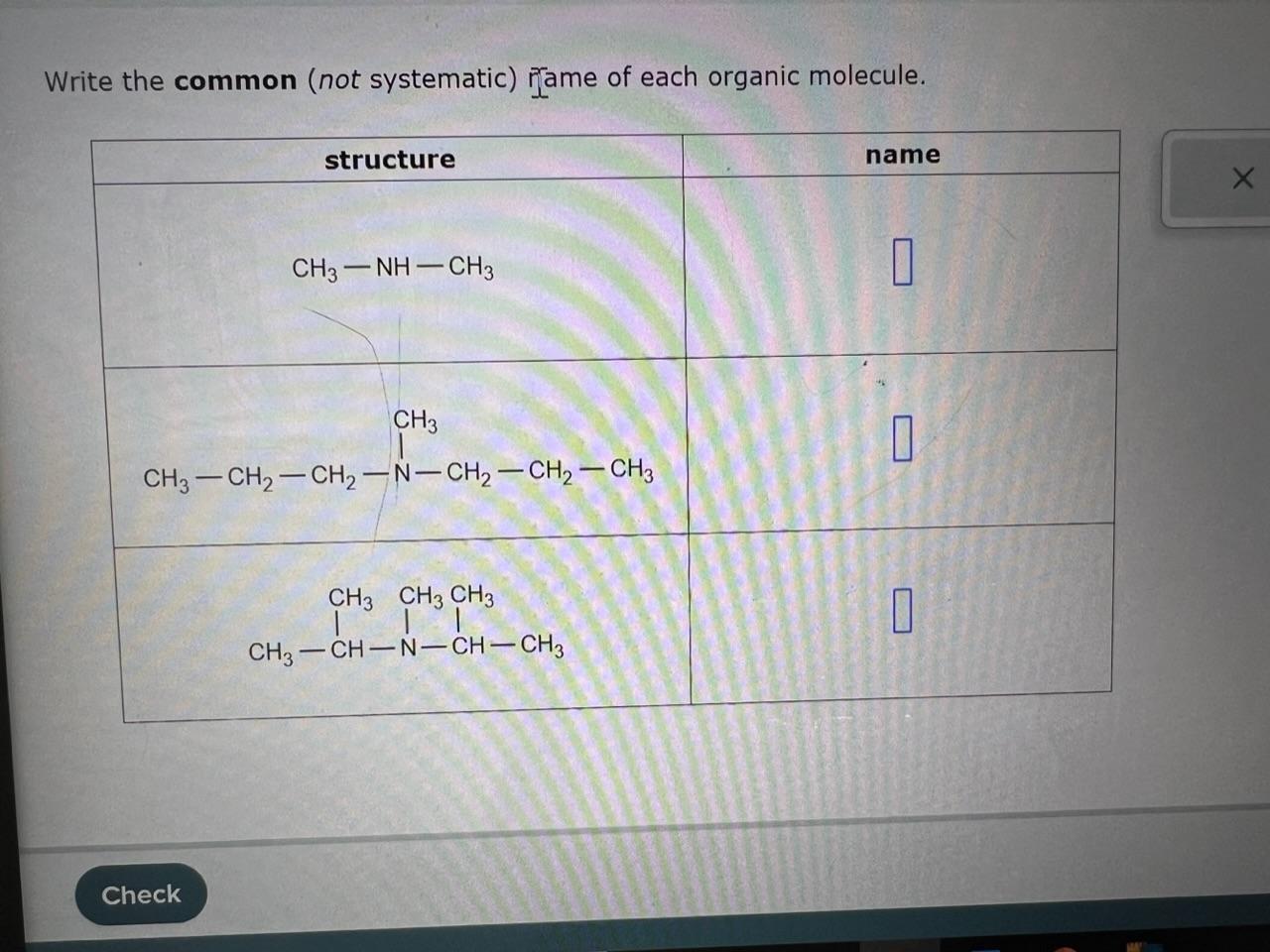 Solved Write the common (not systematic) Fૂame of each | Chegg.com