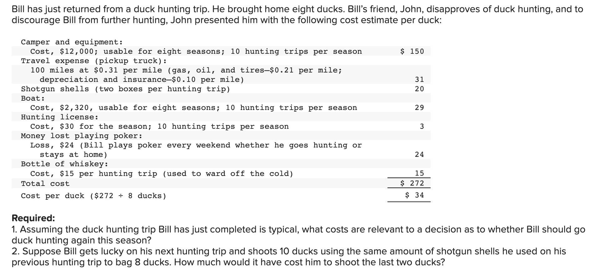 solved-bill-has-just-returned-from-a-duck-hunting-trip-he-chegg