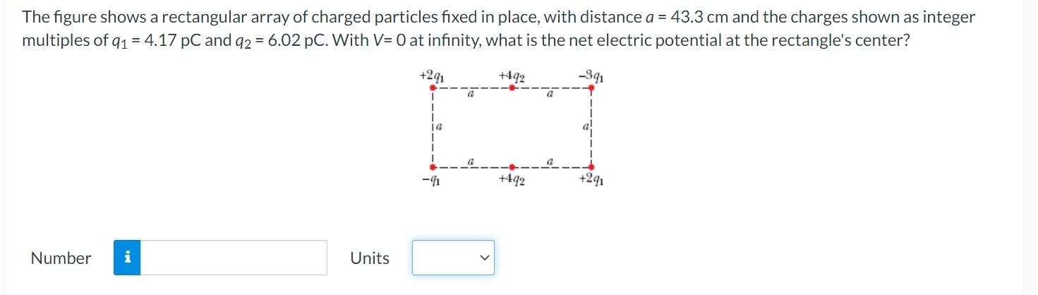 Solved The figure shows a rectangular array of charged | Chegg.com