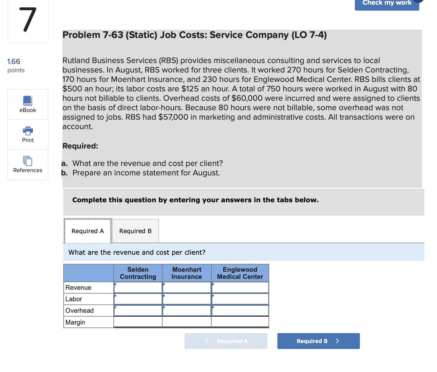 Solved Problem 7-63 (Static) Job Costs: Service Company (LO | Chegg.com