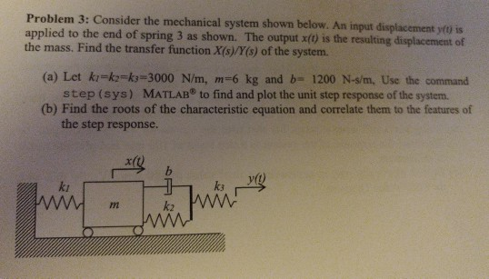 Solved Problem 3: Consider the mechanical system shown | Chegg.com