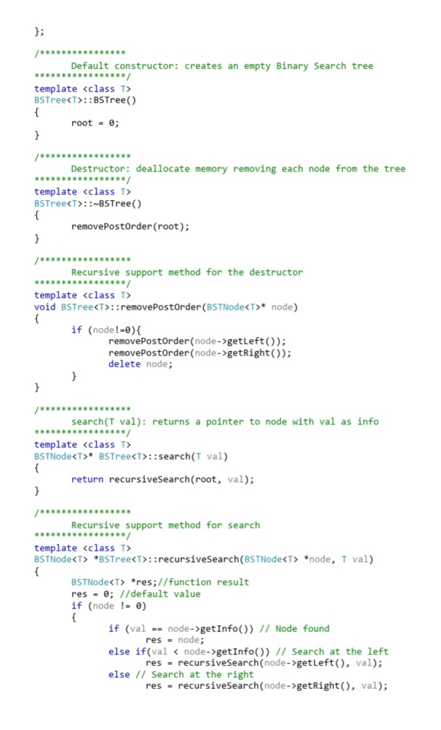 usingBSTree.cpp Code: /***************** Binary | Chegg.com