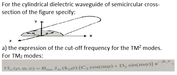 Solved For the cylindrical dielectric waveguide of | Chegg.com