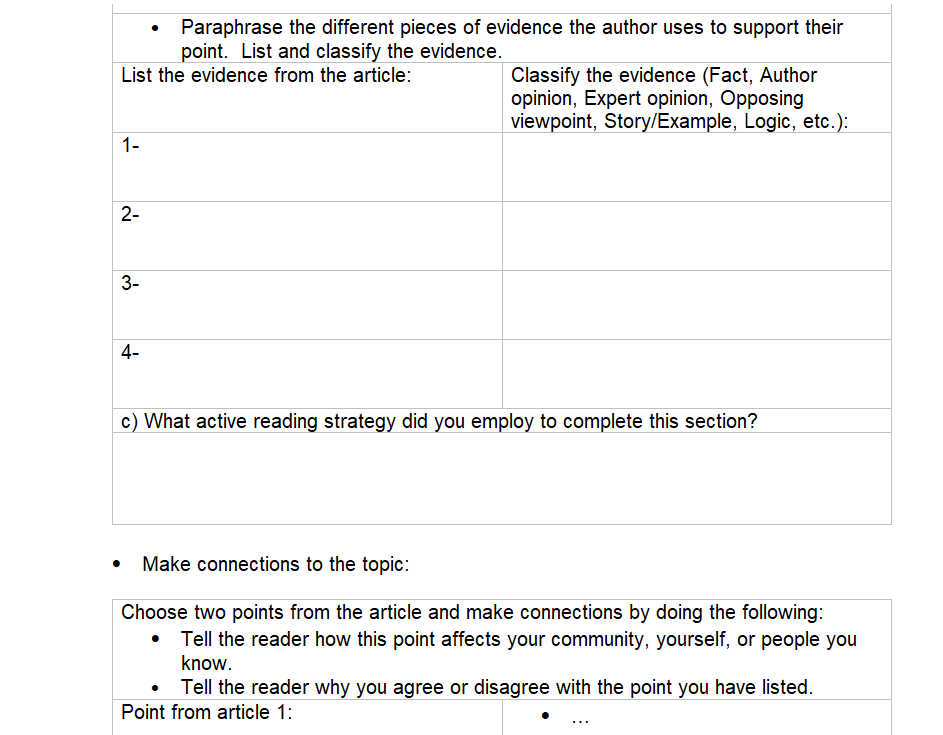 Objectives: - Apply critical reading strategies to | Chegg.com