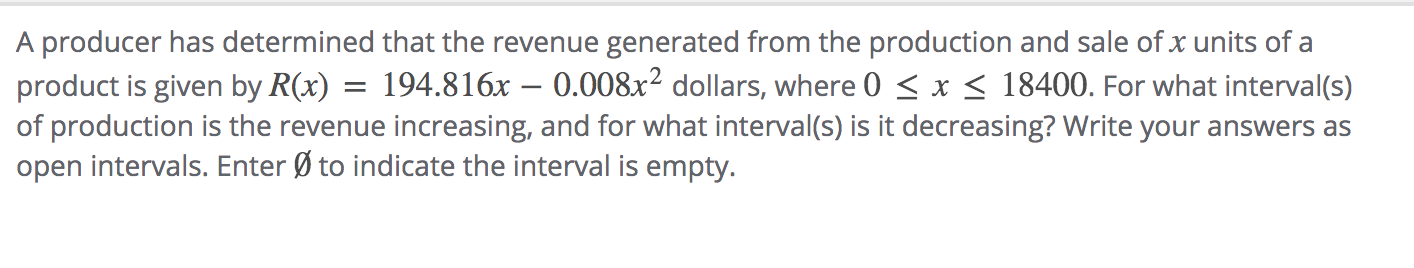 Solved A producer has determined that the revenue generated | Chegg.com