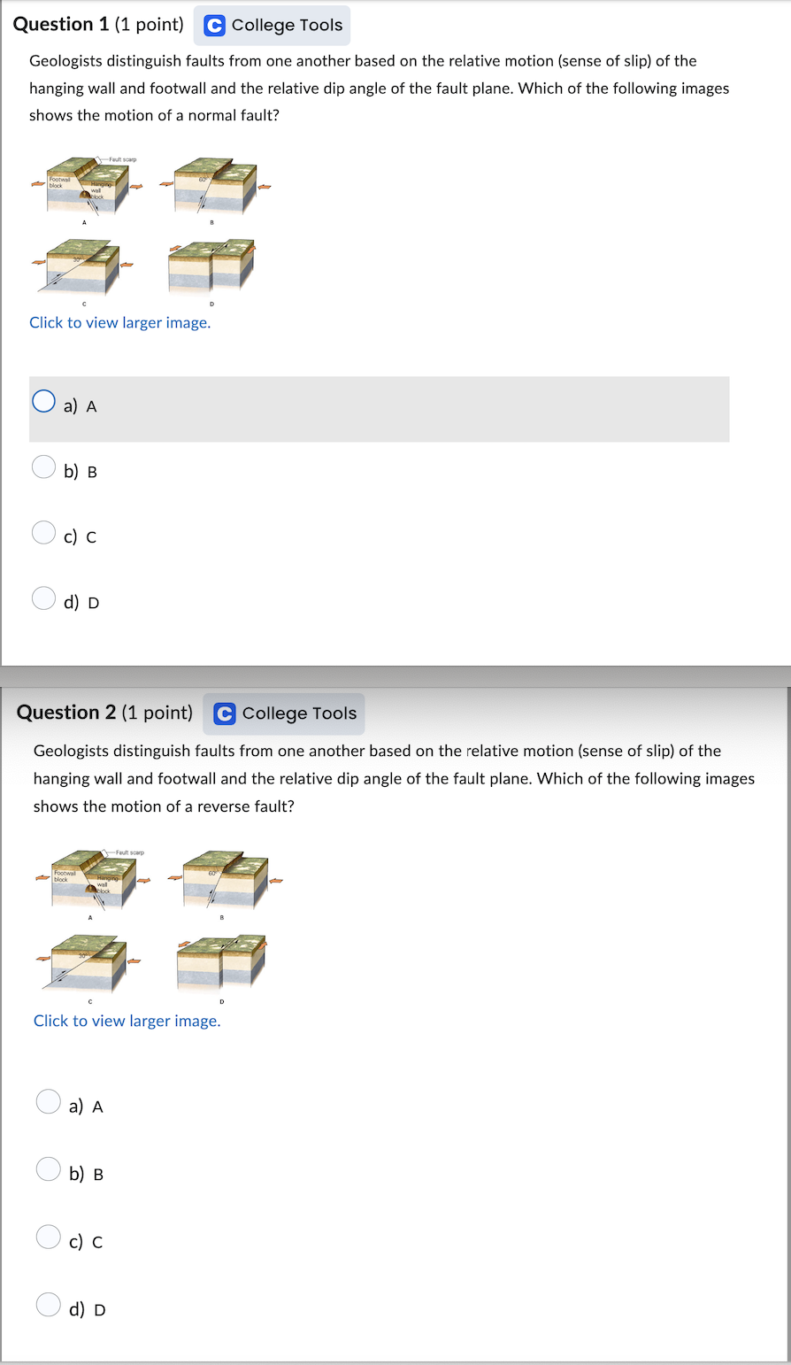 Solved Question 2 (1 ﻿point) ﻿Question 3 (1 ﻿point)College | Chegg.com