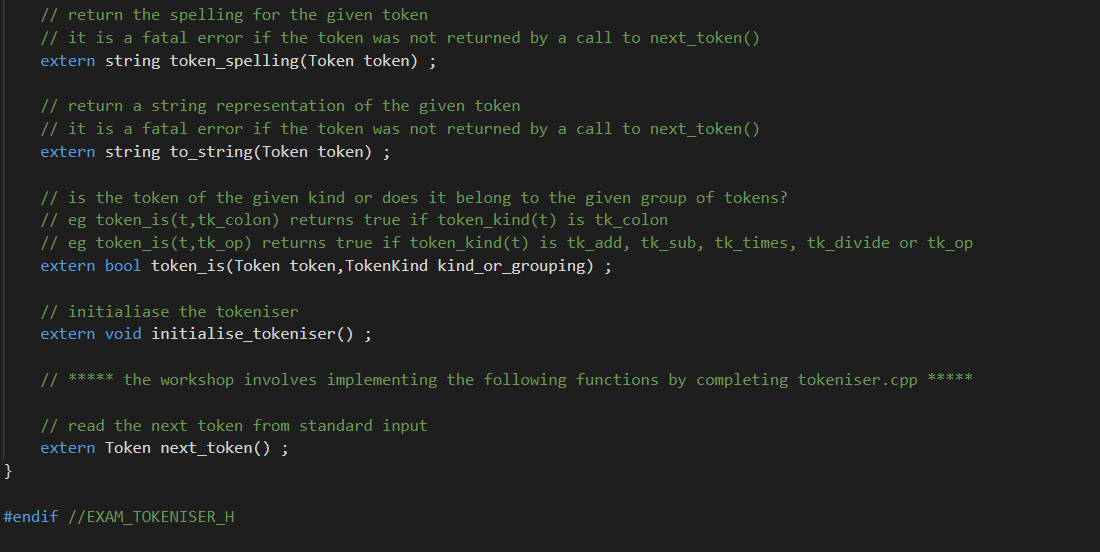 Compiler Code Token Solved You are required to complete the implementation of | Chegg.com