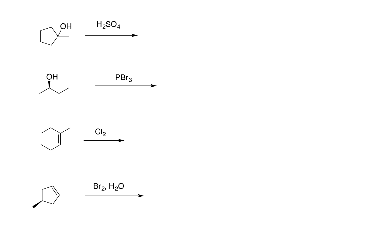 Solved Oh H2so4 ОН Pbr3 Cl2 Br2 H20