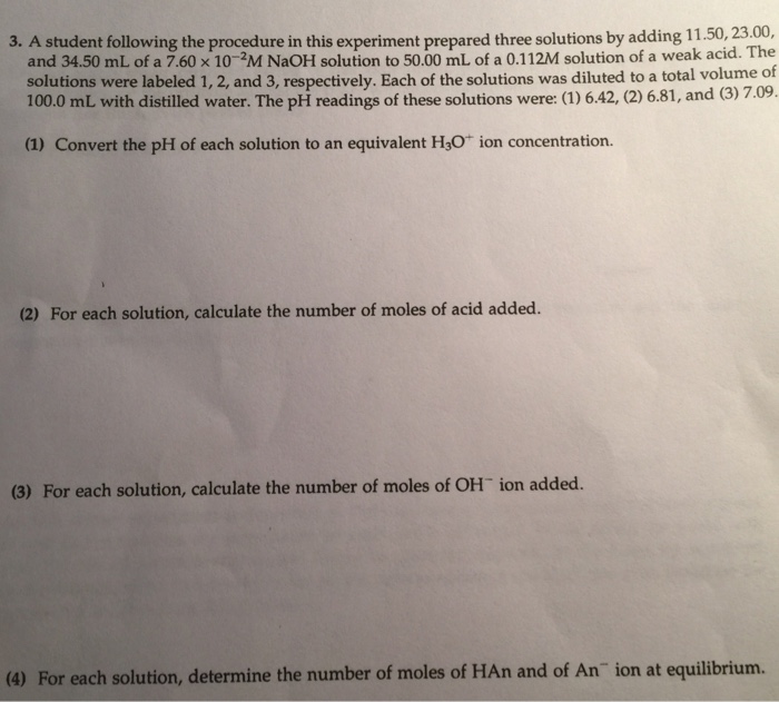 Solved A student following the procedure in this experiment | Chegg.com