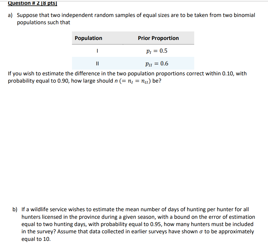 Solved A) Suppose That Two Independent Random Samples Of | Chegg.com