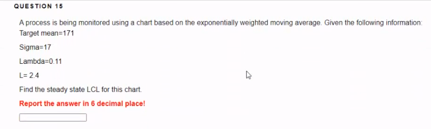 Solved QUESTION 15 A process is being monitored using a | Chegg.com