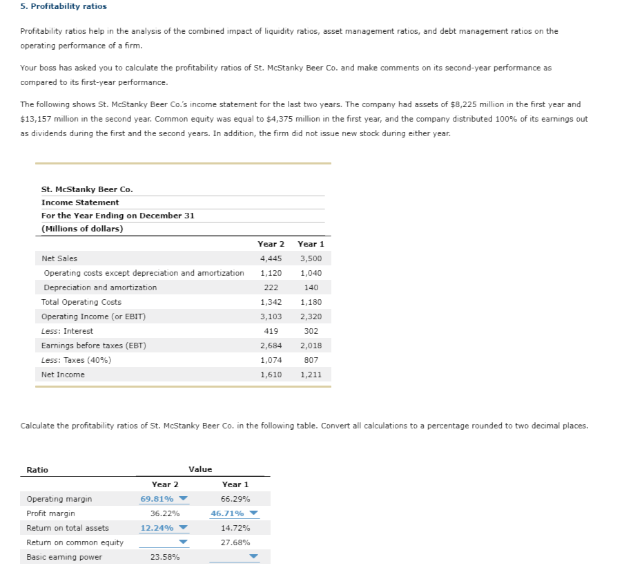 Solved 5 Profitability Ratios Profitability Ratios Help In Chegg