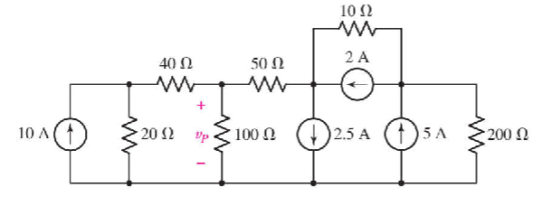 Solved Use the nodal analysis to obtain Vp. | Chegg.com