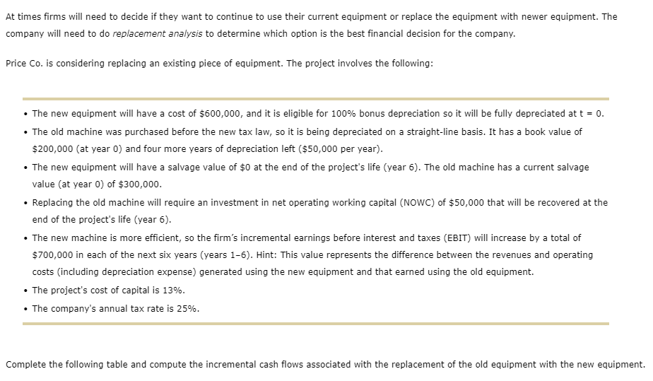 Solved At times firms will need to decide if they want to