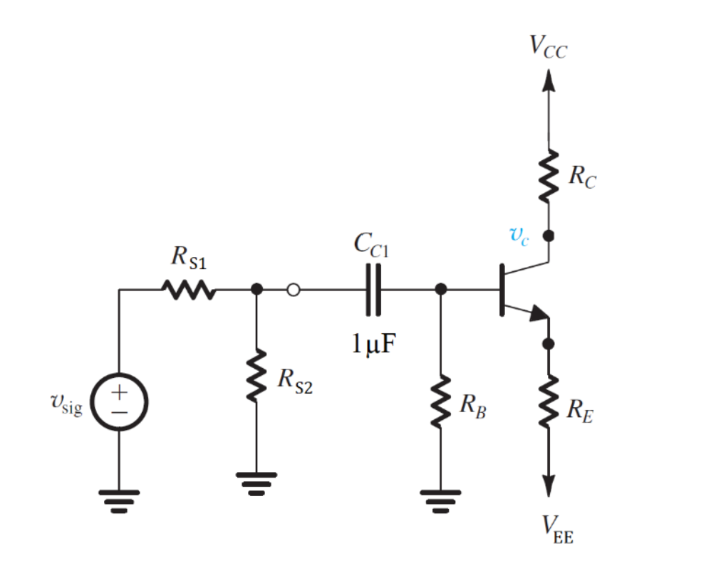 Solved Given VVcc, ﻿Vee,Vc,Vb,Ve,Re,Rc,Rb find the | Chegg.com