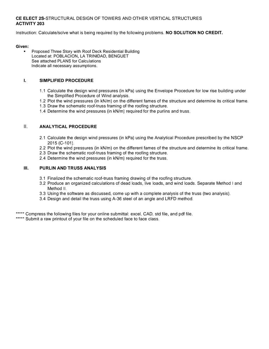 CE ELECT 2S-STRUCTURAL DESIGN OF TOWERS AND OTHER | Chegg.com