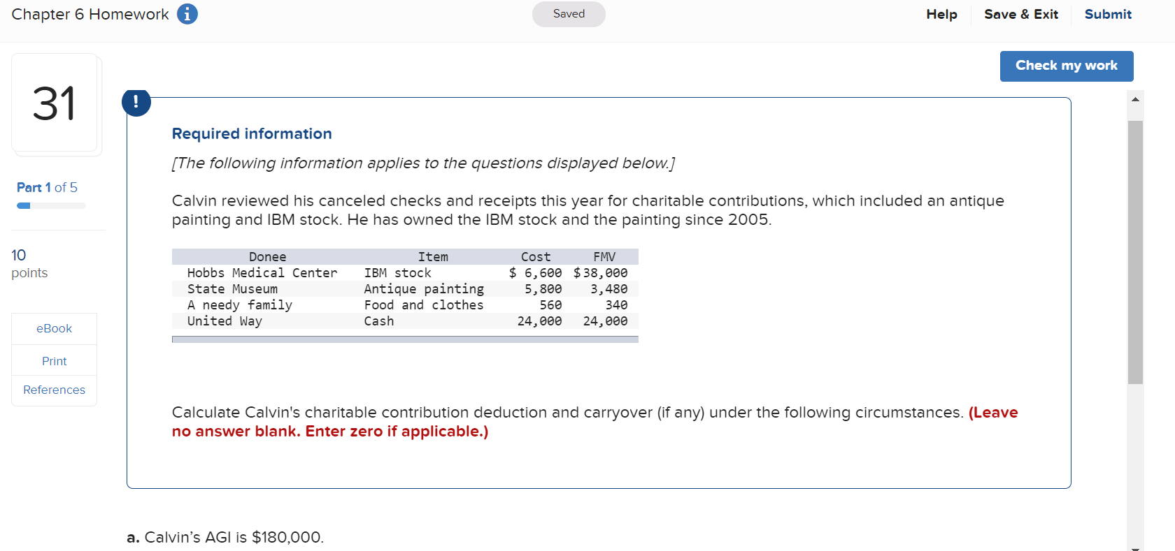Solved Chapter 6 Homework i Saved Help Save & Exit Submit | Chegg.com