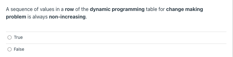 Solved A sequence of values in a row of the dynamic | Chegg.com