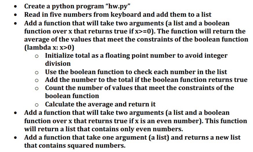 Solved . Create a python program “hw.py