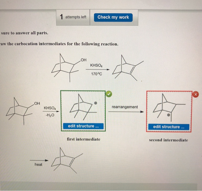 Solved Draw the carbocation intermediates for the following