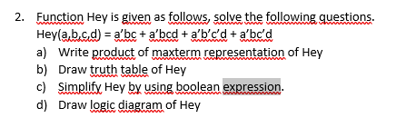 Solved 2. Function Hey is given as follows, solve the | Chegg.com