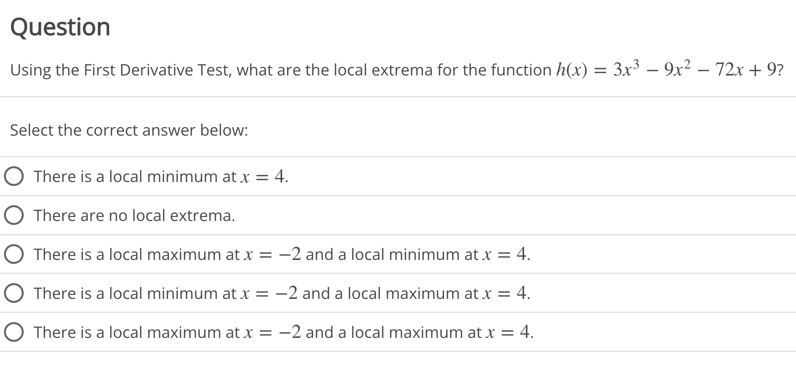 Solved Using The First Derivative Test What Are The Local 6516