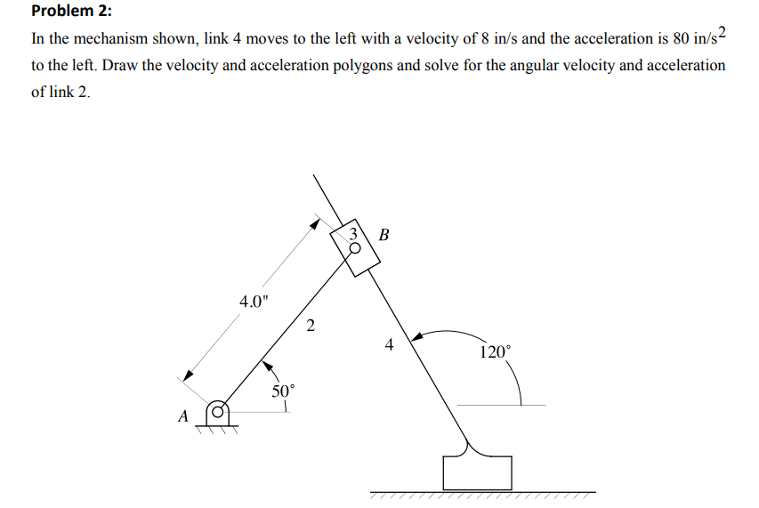 Solved Problem 2: In the mechanism shown, link 4 moves to | Chegg.com