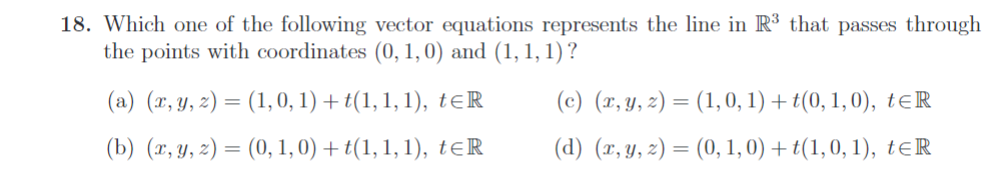 Solved Which one of the following vector equations | Chegg.com