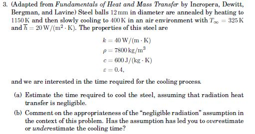 Solved 3. (Adapted From Fundamentals Of Heat And Mass | Chegg.com